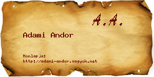 Adami Andor névjegykártya